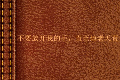 不要放开我的手，直至地老天荒