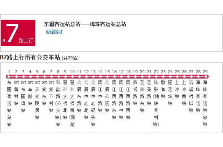广州公交B7路快线 广州公交B7路快线
