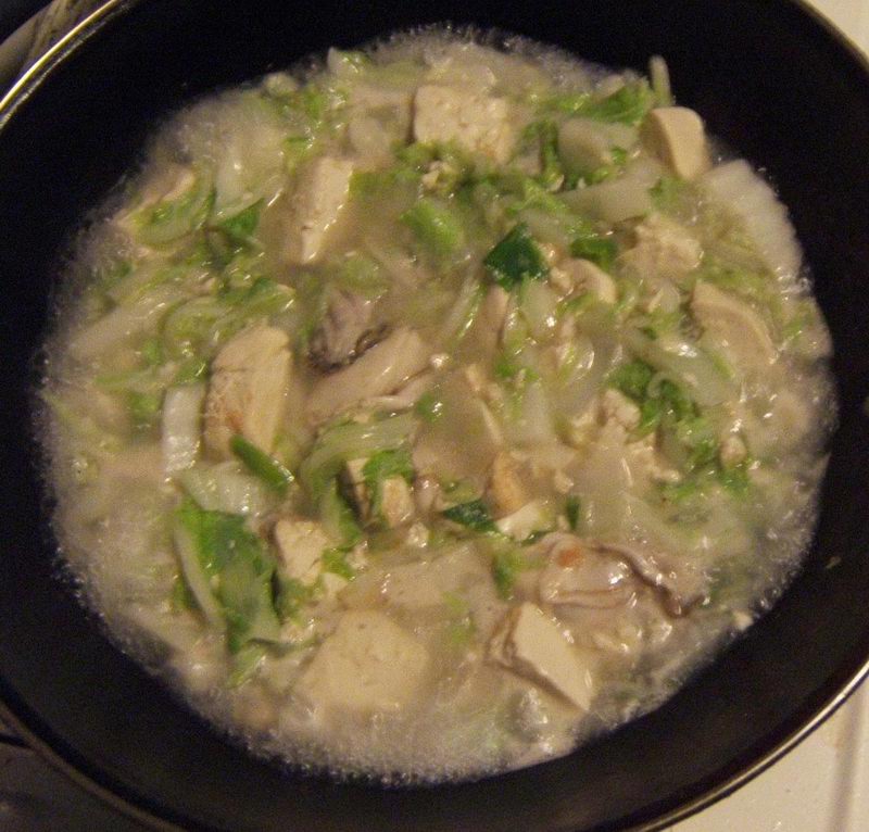 牡蛎肉炖白菜豆腐