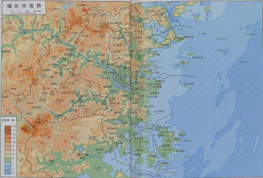 福州地势图 福州地势图