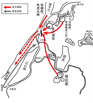 龙湾战役示意图 龙湾战役示意图