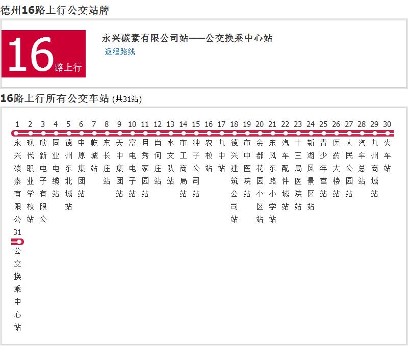 德州公交16路 德州公交16路