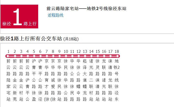 上海公交徐泾1路 上海公交徐泾1路