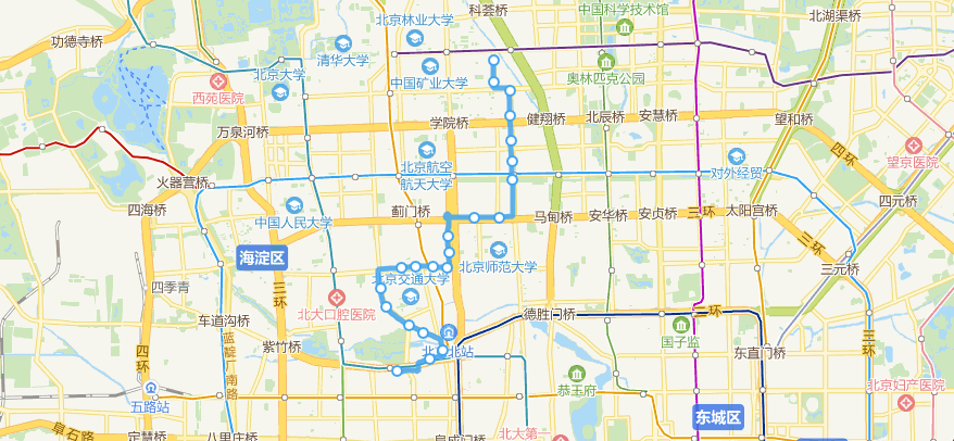 北京公交16路线路走向图 北京公交16路线路走向图