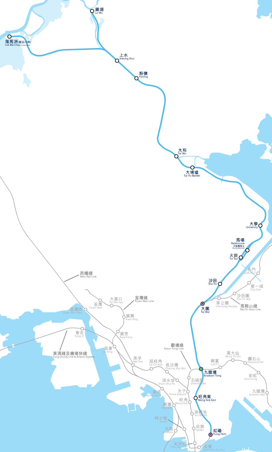 东铁线线路图 东铁线线路图