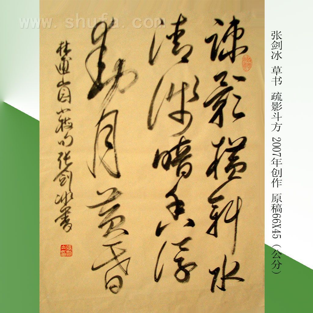 草书:疏影斗方 草书:疏影斗方