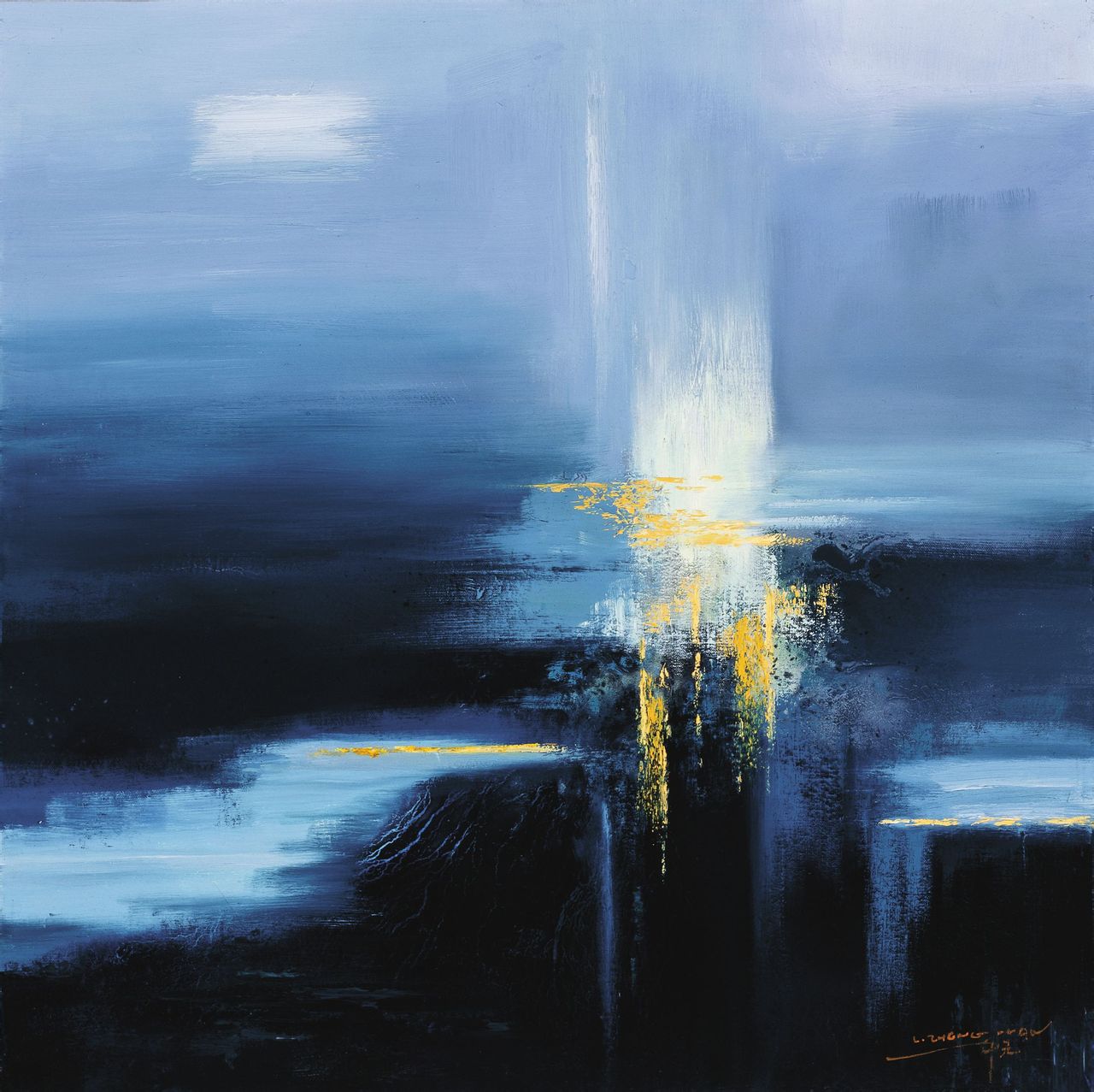 《一念》(布面油画)80*80 《一念》(布面油画)80*80