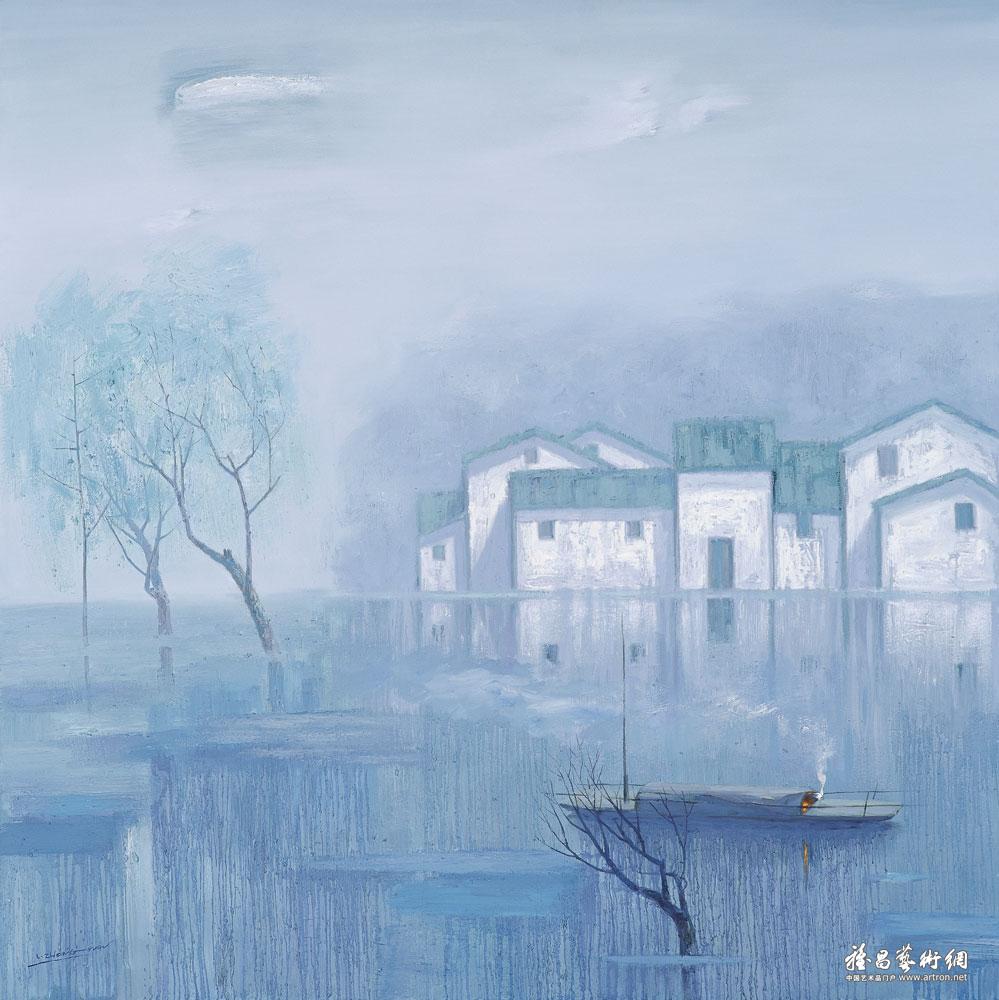《水涨船高》(布面油画)120*120 《水涨船高》(布面油画)120*120