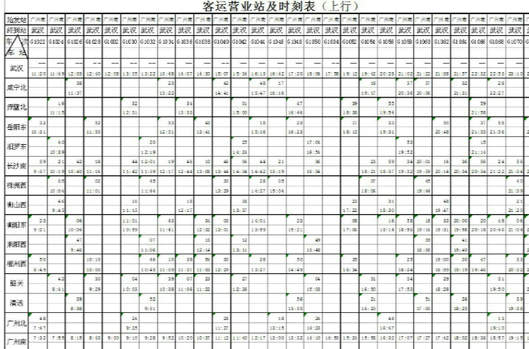 汽车时刻表