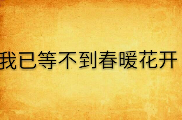 我已等不到春暖花开
