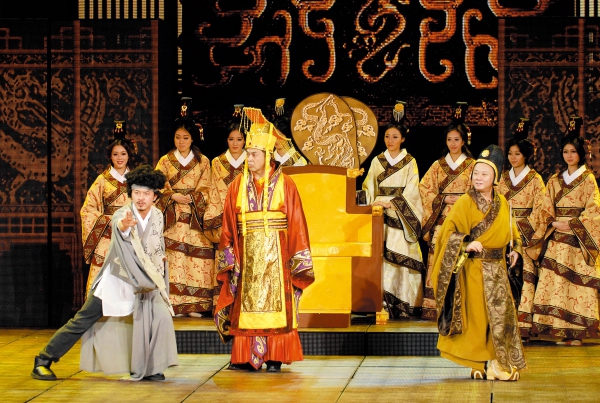 2012年1月16日,央视春晚二审现场,《荆轲刺秦》演出截图 2012年1月16日,央视春晚二审现场,《荆轲刺秦》演出截图