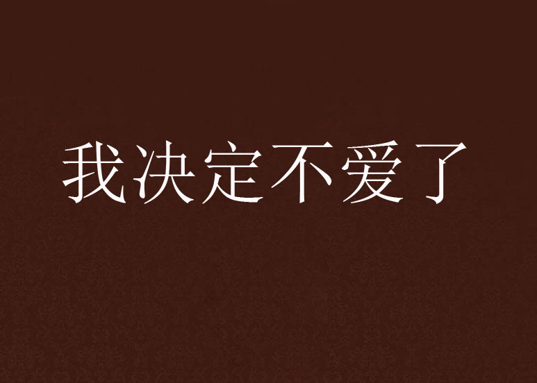 我决定不爱了(小说)