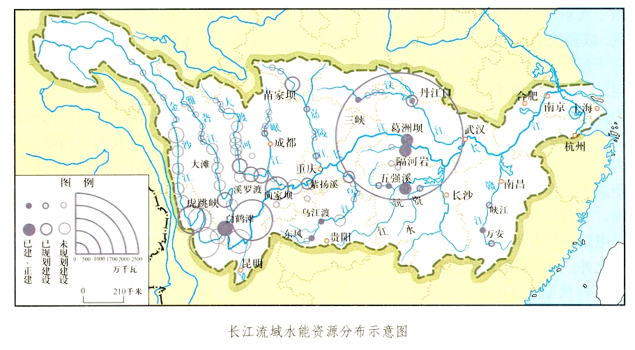 长江水能分布 长江水能分布