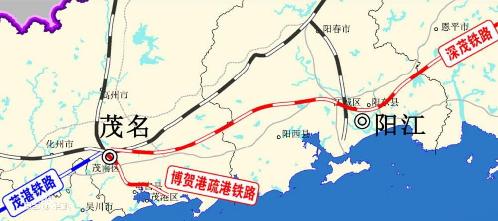 博贺疏港铁路示意图 博贺疏港铁路示意图