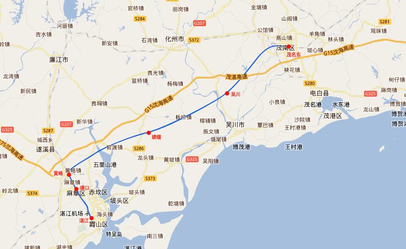 茂湛高铁线路图 茂湛高铁线路图