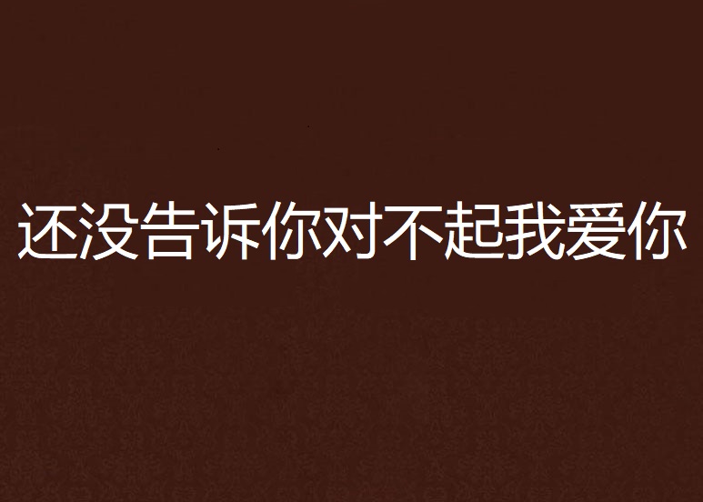 还没告诉你对不起我爱你