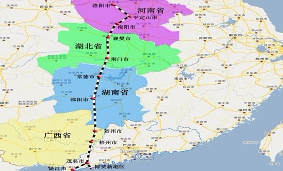 洛茂湛铁路运输示意图 洛茂湛铁路运输示意图