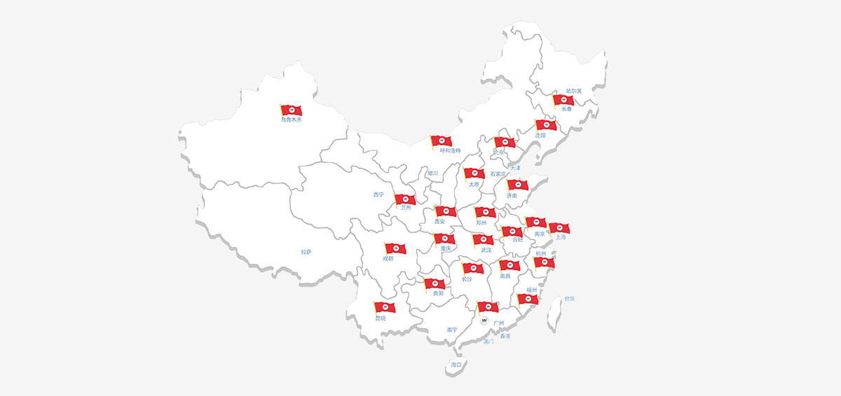 万通汽修学校全国分布图