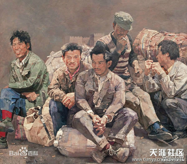油画作品:农民工 油画作品:农民工